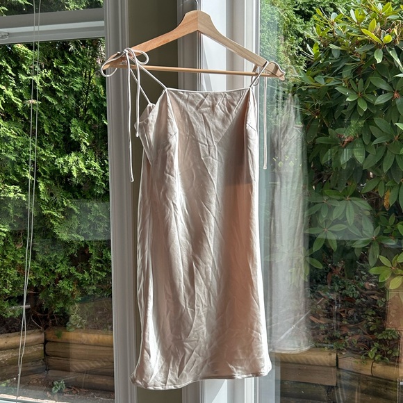 new princess polly THE SILKY SLIP MINI DRESS CHAMPAGNE - Picture 3 of 13